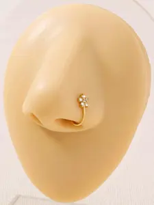 Elegant Rhinestone Decorated Nose Ring, Flower Shaped Nose Cuff, Body Jewelry for Women & Men, Fashion Jewelry for Party, Daily Clothing Decor, Trendy All-match & Exquisite Jewelry for Gift
