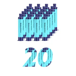 Membrane Solutions Personal Straw Water Filter for Camping, Hiking, Survival, Emergency, Travel - Multiple Packs Available