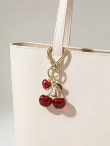 Cherry Design Sparkly Bag Charm, Fashionable Keychain for Women & Girls, Trendy Accessory for Birthdays, Perfect Girlfriend Gift Idea, Purse Accessories, Bag Accessories Charms