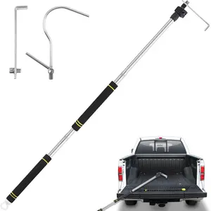 Bed Grabber Tool,  Cargo Grabber Reach Retriever Tool 34-70" Thickened Stainless Sturdy  Cargo Retrieval Pole with Two Hooks efficient, Convenient and Portable.
