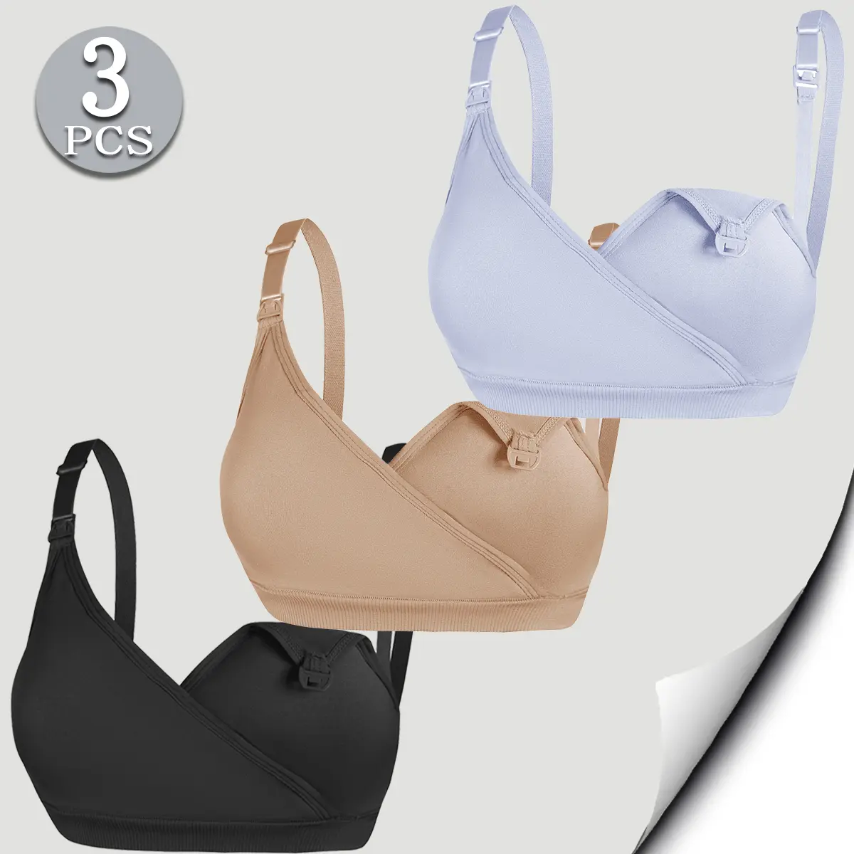 Women's 3-Pack Wireless Nursing Bralette for Breastfeeding Moms, Maternity Wear with Easy Drop Cups, Soft Seamless Comfortable Fabric, Bras For Women, Underwear For Women