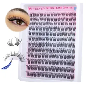 EYDEVRO Natural Lash Clusters Wispy Eyelash Clusters 10-16mm Cluster Eyelash Extensions Individual Lashes DIY Lash Extensions at Home Soft Reusable Cluster Lashes