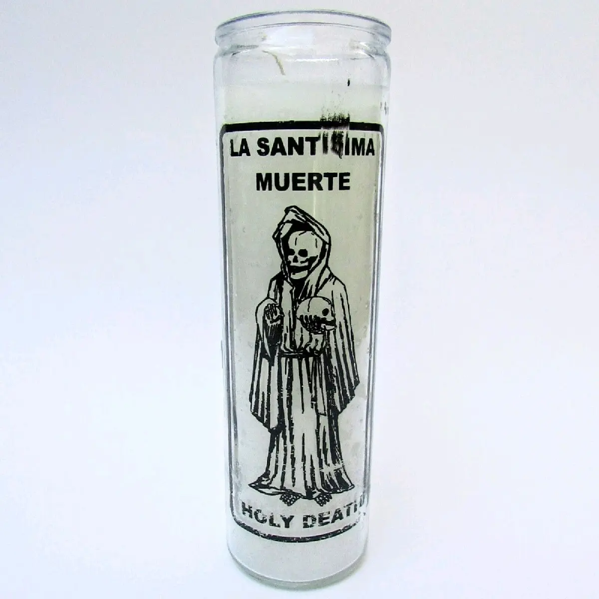 White Santa Muerte Wax Candle, Home Apothecary Household Candle for Purification, Protection, Room Decor