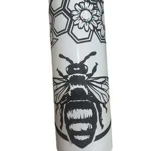 Cut Out Template Fits 30oz Skinny Bee with Flowers Design for Creative Projects