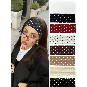 Polka Dot Yoga Training Headband for Women Absorbent Elastic Hairband Fashion Sports Accessories Non-slip Running Headwear