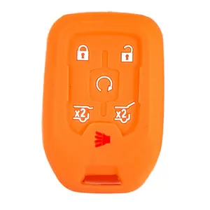 6 Buttons Silicone Key Fob Cover, Remote Key Protector Fit for Chevy GMC 2015-2020 Tahoe Suburban Yukon XL Denali, Keyless Remote Holder, Car Key Protector