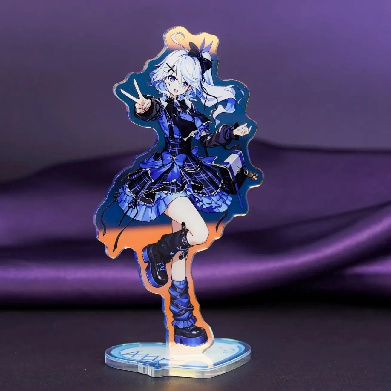 Genshin Impact Furina Focalors Holographic Acrylic Stand | Hydro Archon Anime Desk Standee | Game Character Collectible Figure Decor