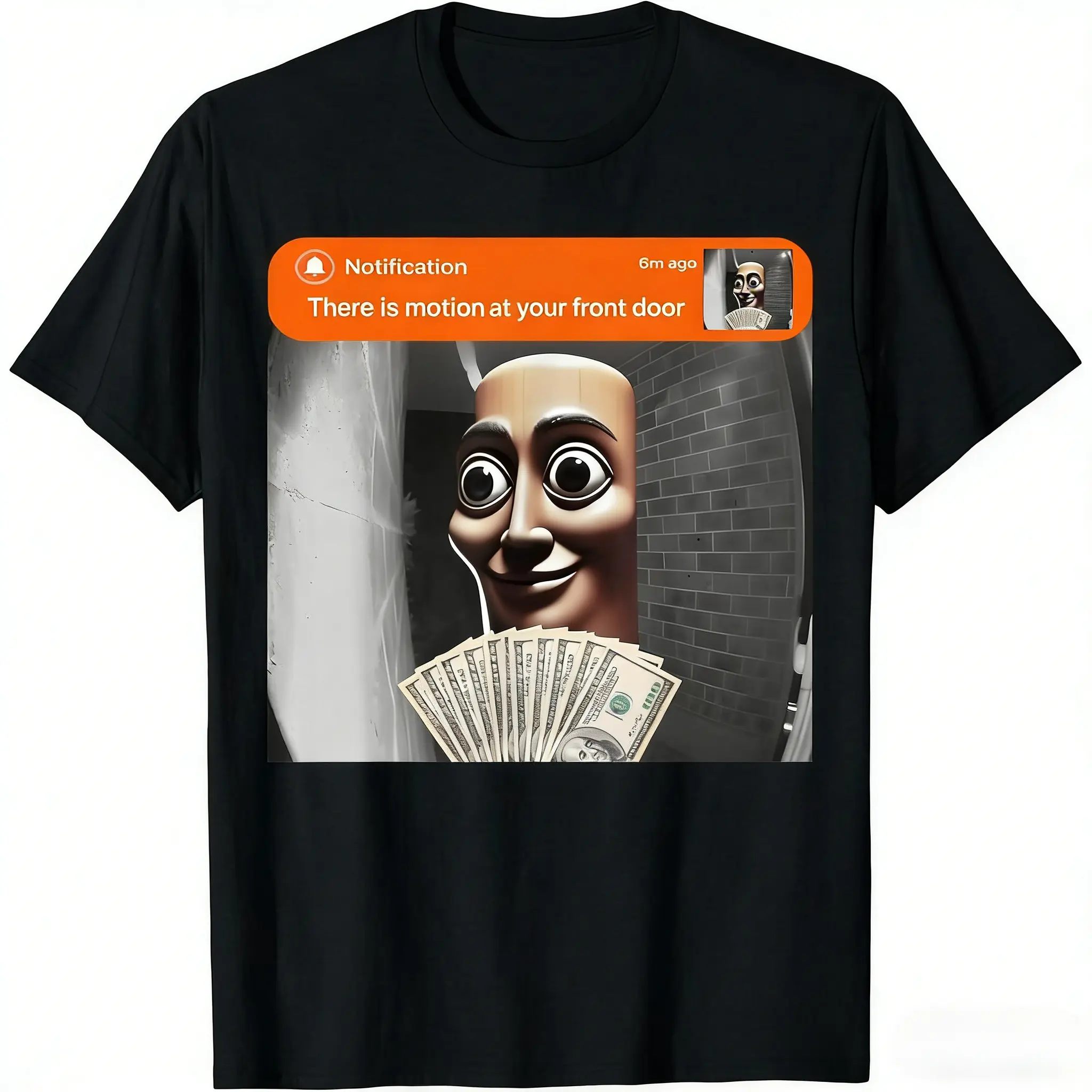 Front Door Motion Alert | DoorbellMeme TungTungTung Funny Tee | Short-sleeved T-shirt Streetwear Crewneck