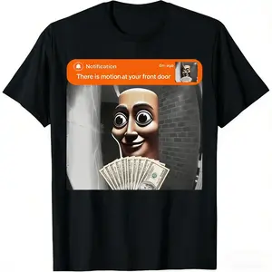 Front Door Motion Alert | DoorbellMeme TungTungTung Funny Tee | Short-sleeved T-shirt