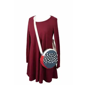 Cross-Body Style Zipper-Closure Web Strap Fabric Bag without Pockets