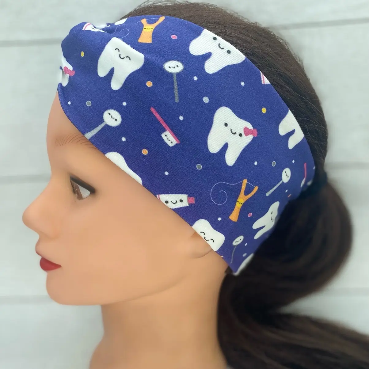 Royal Blue twist dental headband, wide headband, womens hair accessory