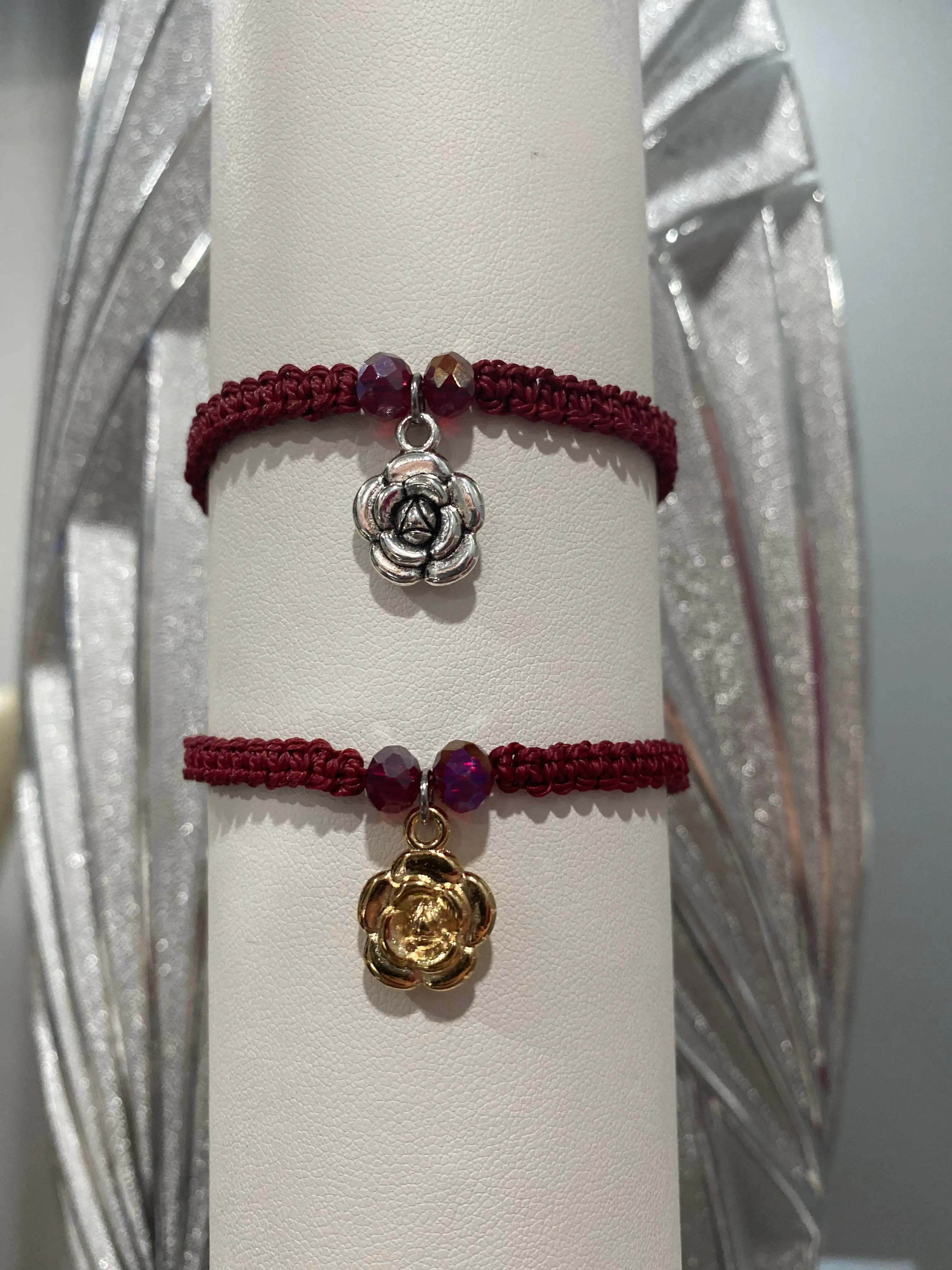 Maroon Rose Bracelet