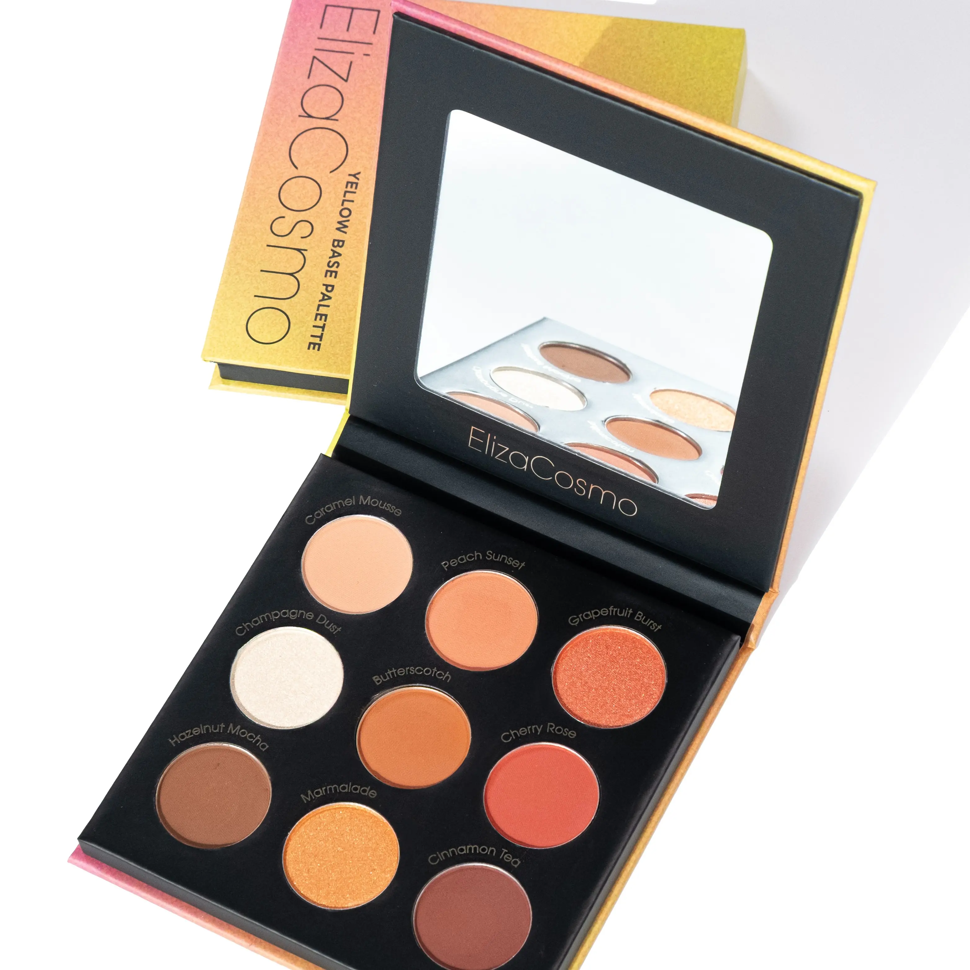 ElizaCosmo 9-Color Multicolor Eyeshadow Palette, Warm Neutral Tones with Matte & Shimmer Pigment, Smooth Long-Lasting Formula, Buildable Coverage Eye Makeup for All Skin Types