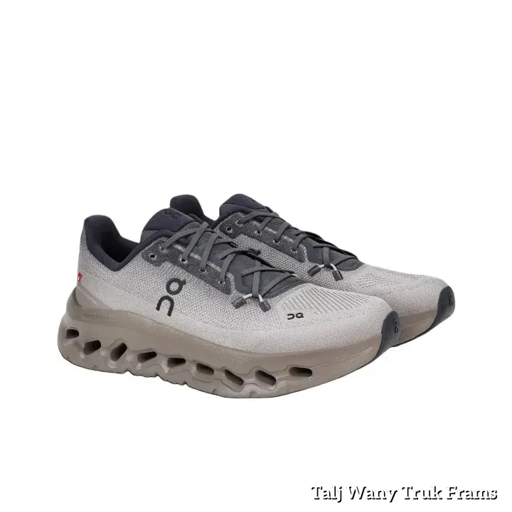 Unisex Low Top Light Ash Gray 2-Tone Road Running Sneakers, Breathable Fine Knit Mesh, Large Wave Hollow Cutout Cushion Thick Midsole, Soft Shock-Absorbing, Quick Lock Laces, Neutral Athleisure Footwear for City Daily Walk Outdoor Jogging