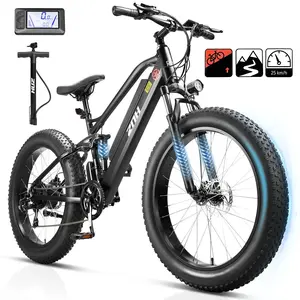 ZNH 26*4 Inch Adult Electric Bike, All-Terrain Off-Road Electric Mountain Bike, Full Suspension, Commuter & Cross-Country Dual-Purpose Bicycle, 1000W High-Power Motor, 50 Miles Ultra-Long Range