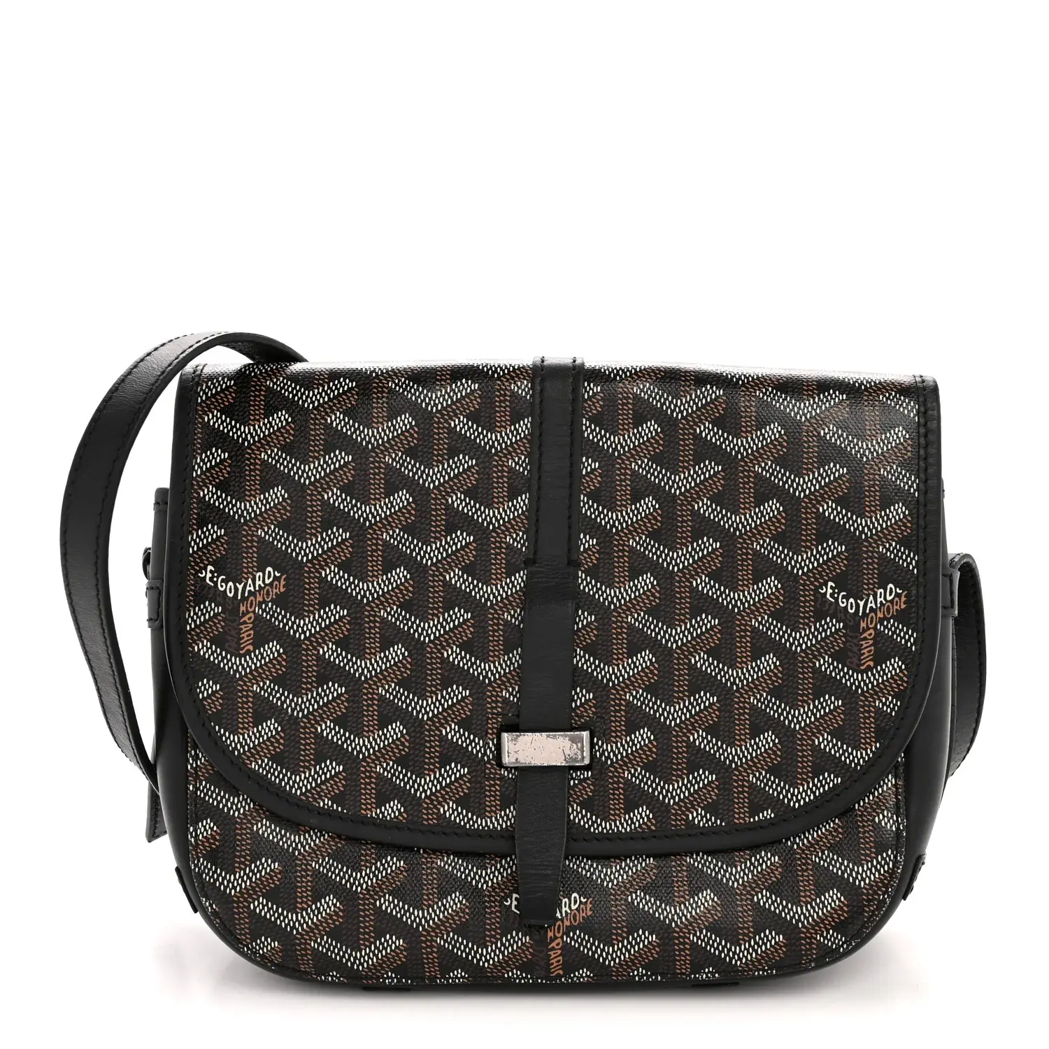 Pre-owned Goyard Canvas Shoulder Bags Goyardine Belvedere II PM Messenger Bag Black