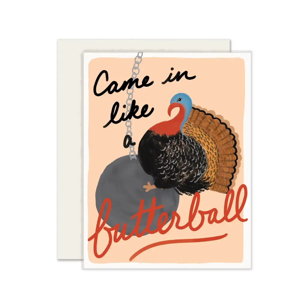 Turkey Wrecking Ball Thanksgiving Card