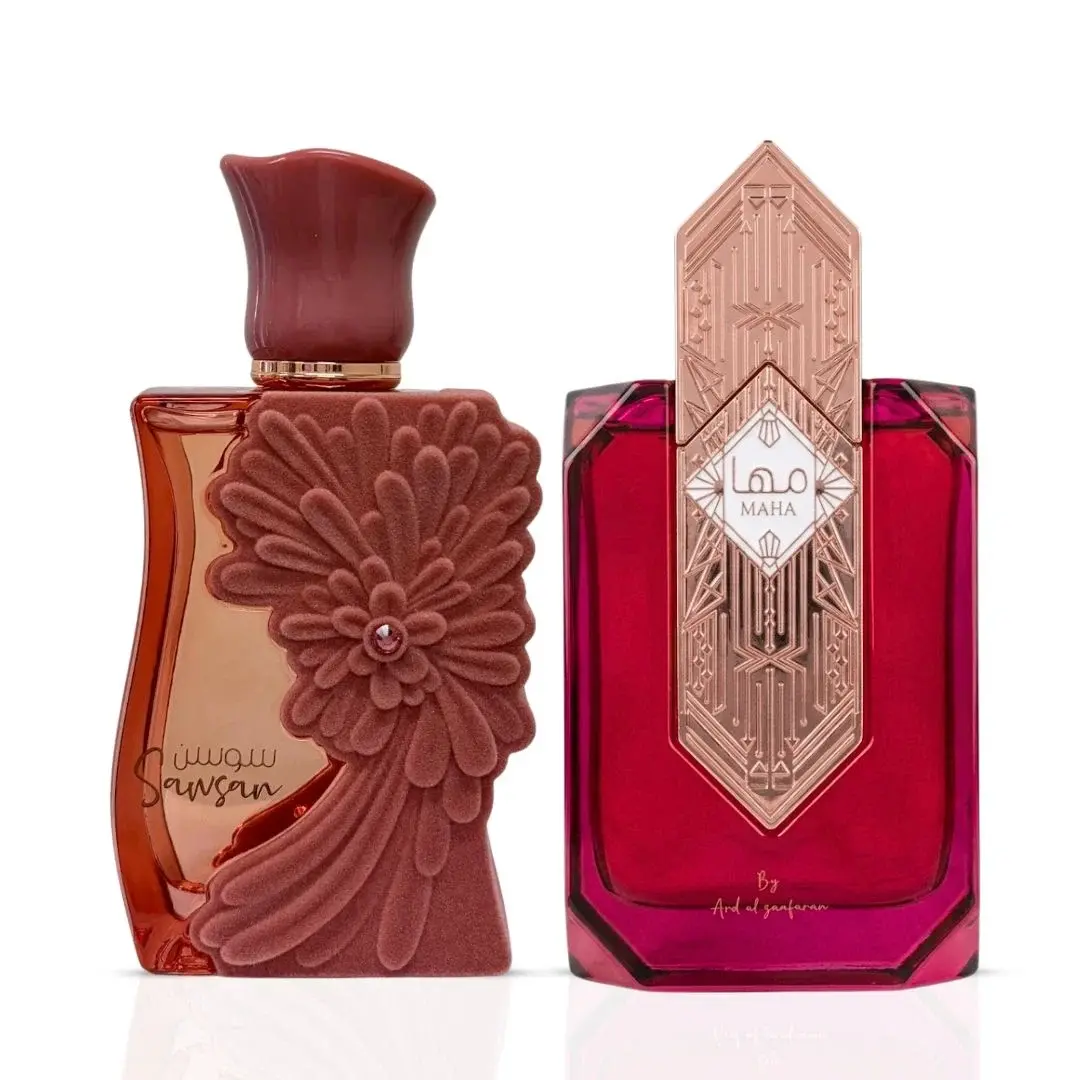 Sawsan & Maha Eau de Parfum Sprays 100ml (3.4 oz) by Ard Al Zaafaran (Bundle)