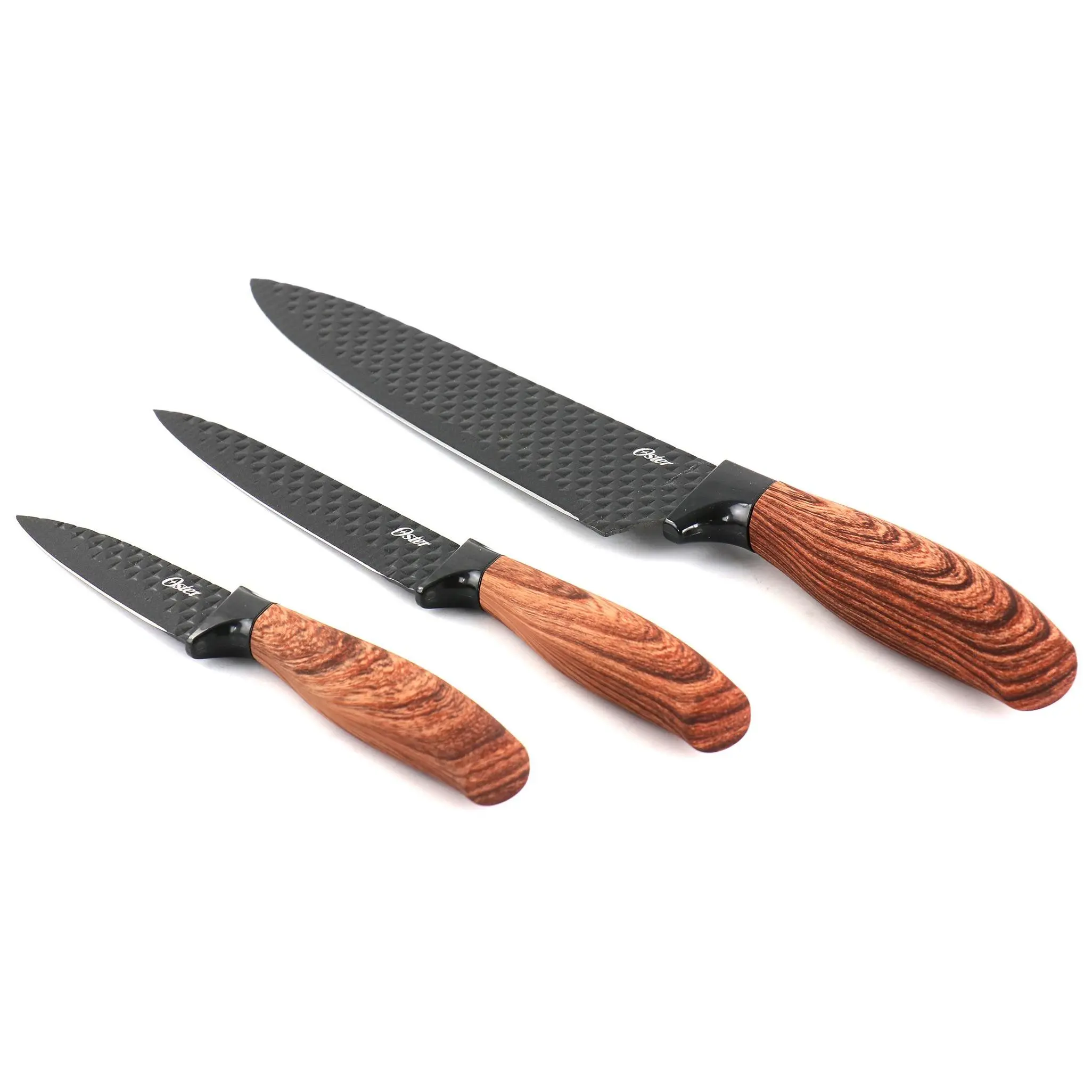 Oster Gunderson 3 Piece Black Stainless Steel C utlery Set