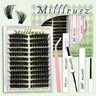 Beginner-Friendly All-in-1 Cluster Lashes Kit Bundle, Cosmetic False Lashes & Adhesives Accessories Kit with Eyelash Extension Glue, Waterproof Bond-Seal for At-Home Makeup, Girl’s Gift,familyfun
