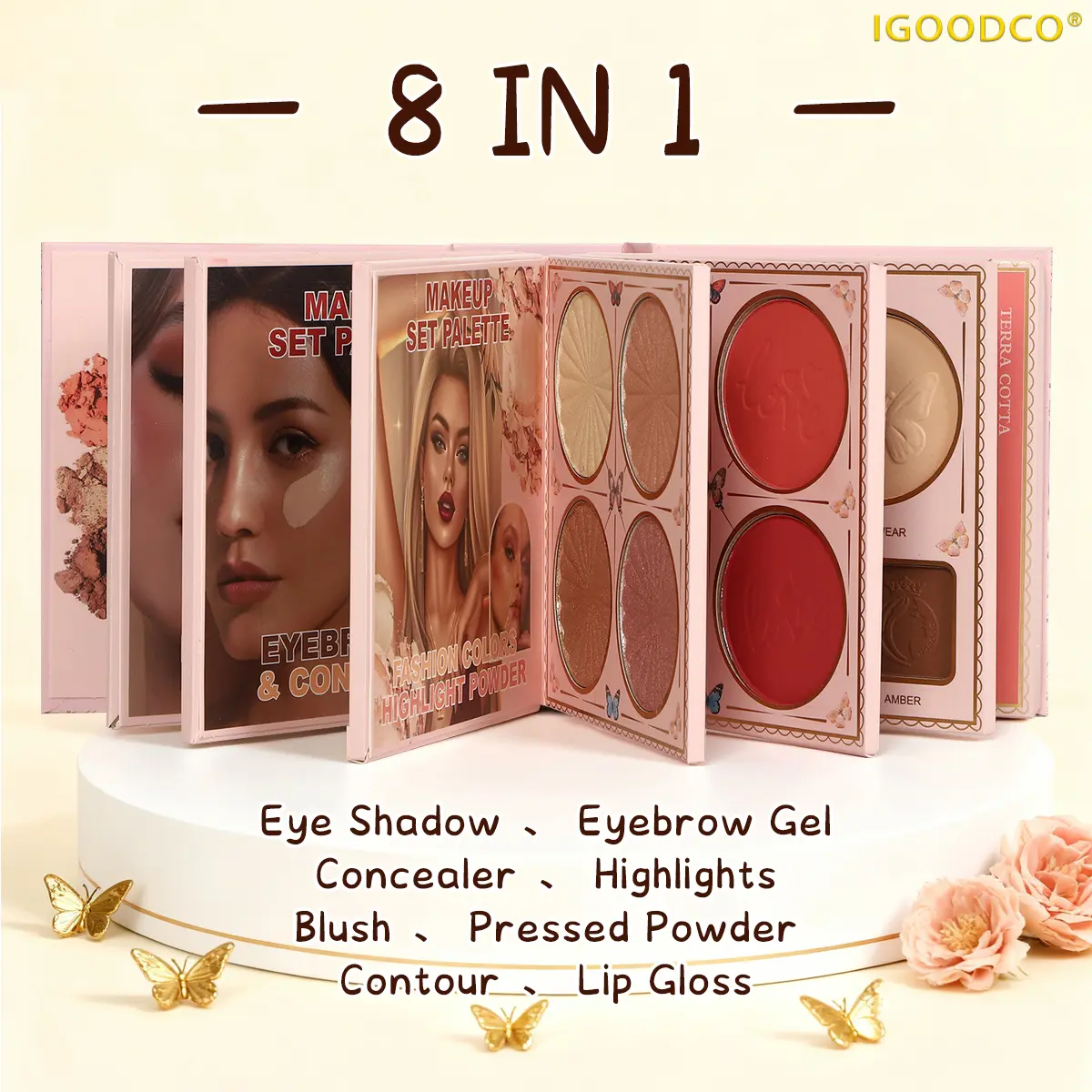Igoodco 55-Color Glossy Eyeshadow Palette (Model: IG3301) - High-Gloss Frosted Earth Tone, Multicolor Eyeshadow Makeup, Cosmetic Palette, Ideal Birthday Gift with Lip Glaze, Multicolor Eyeshadow Palette,summerwins