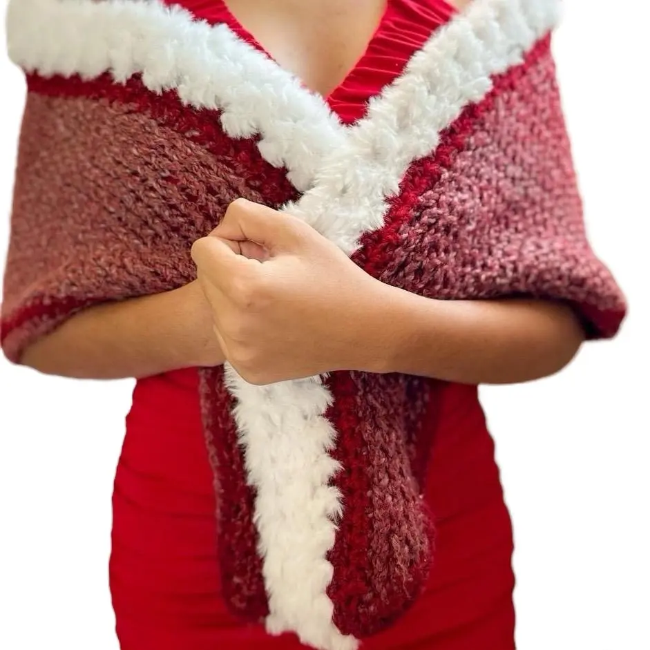 Christmas's Handmade Crochet Princess Shawl Sweater for Women - Winter Knitwear - Womenswear Cardigans Knitting Comfort Lady Tops Light Cute
