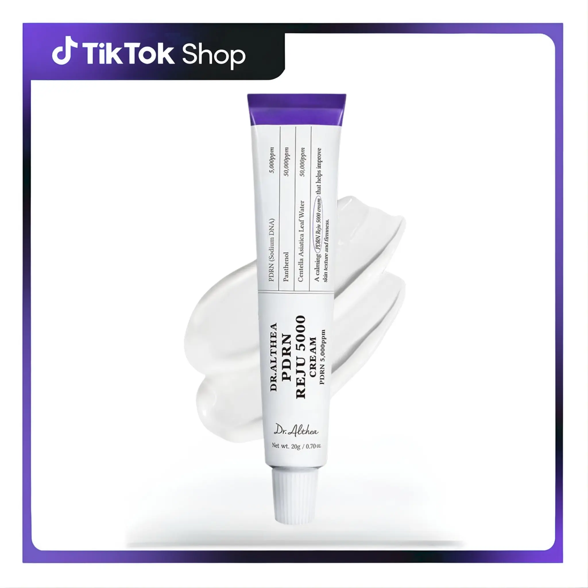 [Dr.Althea Official] PDRN Reju 5000 Cream - Lightweight Soothing & Firming Face Moisturizer with PDRN & Centella Asiatica for Skin Regeneration Care