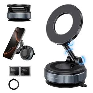 Upgraded Magnetic Phone Holder,Unpowered Version 360° Rotatable Adjustable and Foldable Magnetic & Vacuum Adsorption Car Holder, No Noise for iPhone & Android summerwins
