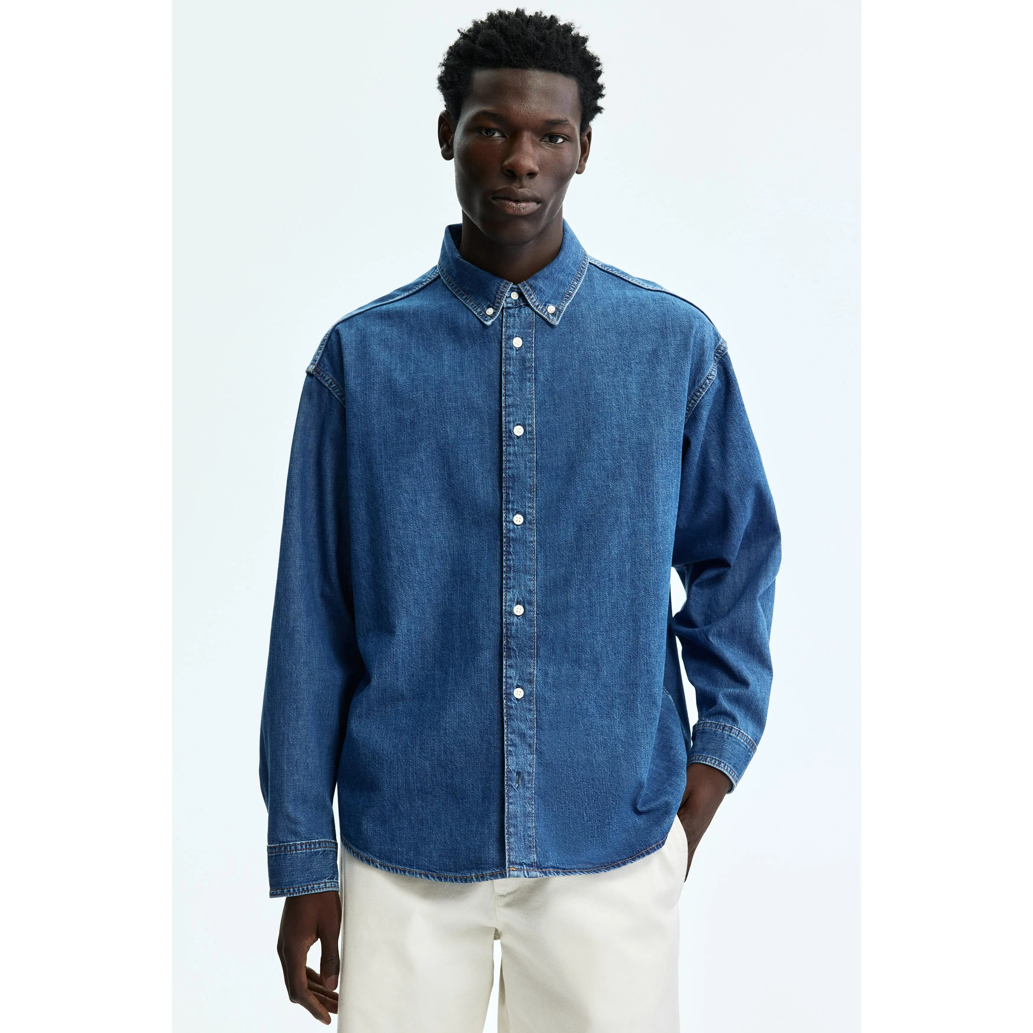 トップス nowos DENIM OVERSIZED SHIRT nowos/DENIM OVERSIZED SHIRT(INDIGO)