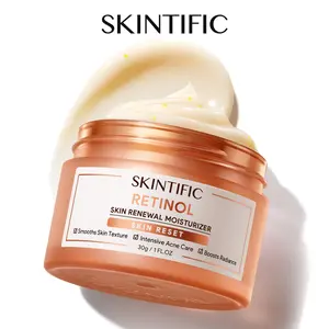 [SKINTIFIC] Retinol Skin Renewal Moisturizer for Sensitive and Acne-Prone Skin - Fragrance-Free Night Cream with Pore Minimizing and Oil Control for Radiant Complexion