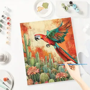 Parrot Paint By Number Kits for Adults Beginners, Easy Acrylic Simple Paint By Number Kits, DlY Watercolor Paint By Numbers Kits on Canvas Without Frame for Home Wall Decor Home Decoration 16x20inch