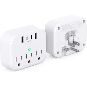 Cruise Ship Essentials - Cruise Approved Power Strip Non Surge Protector, Travel Plug Adapter with 3 Outlets 4 USB (2 USB-C), Foldable Outlet Extender for Travel Cruise  Have