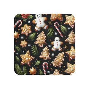 Gingerbread Cookies Coasters | Christmas Holiday Drink Coasters