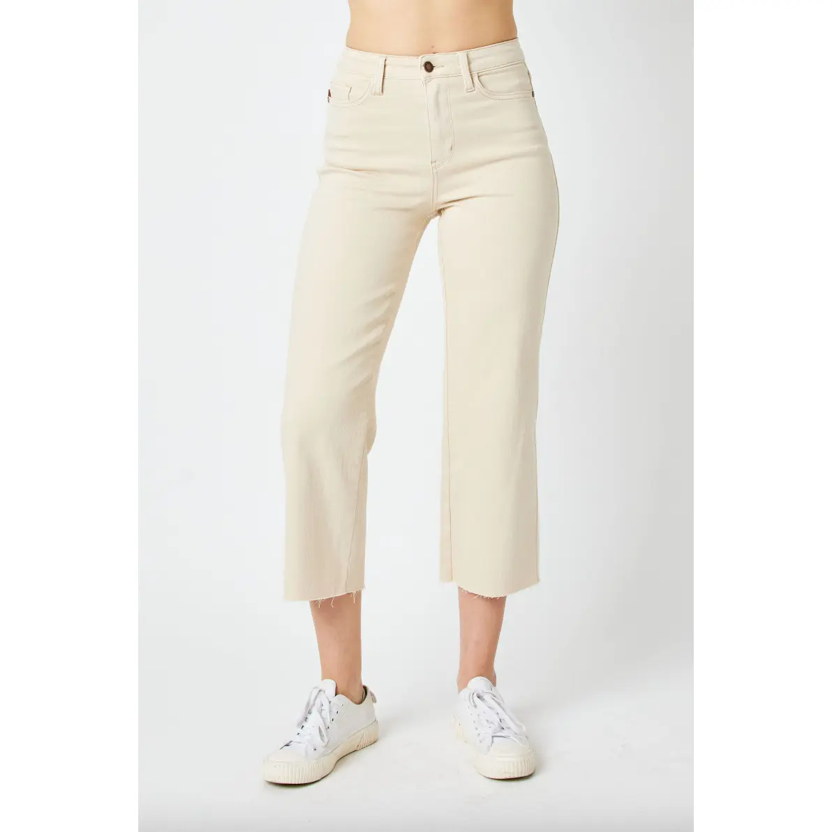 Judy Blue Wide Leg Crop - Bone Judy Blue Wide Leg Crop - Bone