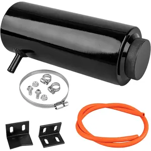 800ml Black Aluminum Coolant Overflow Radiator Reservoir Tank for Cars