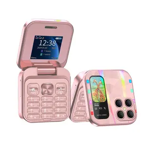 FUFFi-Foldable Mini Phone ，Glowing , 2.4 Inch Display, Dual Sim Support, Fm Radio, Fun Student & Kids Mobile Device
