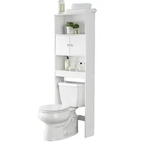 Over-The-Toilet Bathroom Space Saver Storage Cabinet, 3 Shelves, White