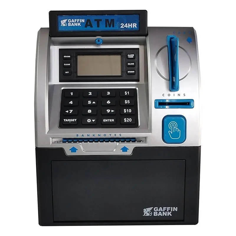 Kids Piggy Bank ATM Toy, a fun, interactive way to teach kids about money savings. With a realistic ATM keypad, password security, and the ability to save both coins and bills, it’s perfect for birthdays, holidays, TALGICKEV