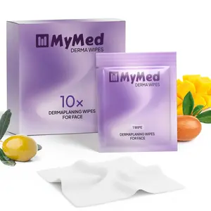 Dermaplane Wipes for Dermaplane Razor - 10x Organic Dermaplaning Wipes for Facial Hair Removal, All Natural Cruelty-free, Vegan-friendly for Shaving & Dermaplaning