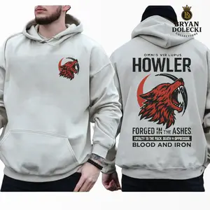 Vintage Howler Red Rising Hoodie 2 Sides, Omnis Vir Lupus Pullover, Red Rising Book Merch, Howlers Fan Gift, Unisex Sci-Fi Hoodie