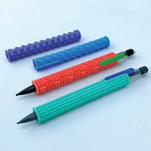 Gyre & Gimble Gidgets Mechanical Pencil Set – Textured Silicone Sleeves for Quiet Fidgeting | 4 Sleeves & 2 Pencils, Teacher-Approved Focus Tool for School & Classroom