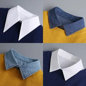 Denim detachble collar gift box set, suitable for sweaters, helps you easily create an exquisite layered look, and is perfect for daily use, workplaces and parties.