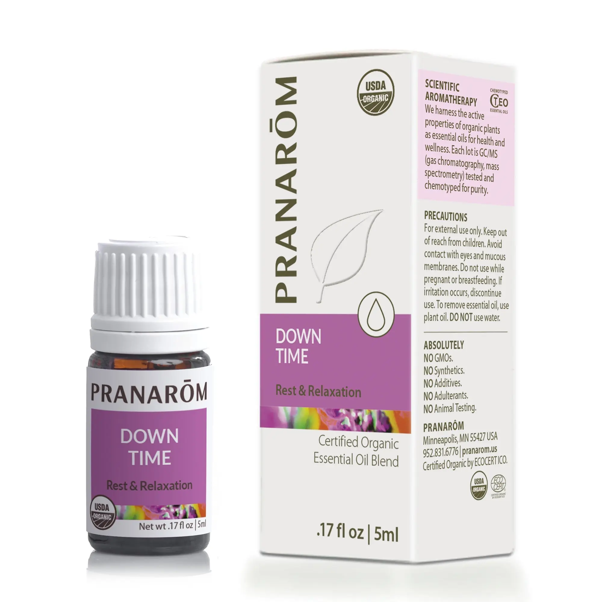 Pranarōm Down Time Essential Oil Wellness Blend – Bio | Certified Organic Relaxation & Sleep Support