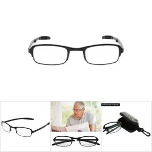 Portable Lightweight Folding Presbyopic Glass Fatigue Relieve Reading Glasses (Black 1.5) Storage Durable