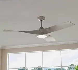 Yitahome 52" Modern Ceiling Fan w/ Adjustable Light Remote Control Reversible Function, Silver/Black/Walnut