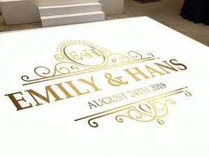 Custom Decal Dance Floor Wrap with Printed Monogram - Personalized Vinyl Sticker for Indoor Use, Removable & Smooth Application, Eco-Solvent Inks Process, Decorative Ornaments