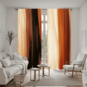 2Pcs Abstract Gradient Color Curtains, Modern Art Design, Pole Pocket Style, Semi Sunshade Polyester Fiber, Suitable for Home Living Room, Bedroom, Balcony, Kitchen, Study and Shower Window Decoration, Accessory, Anti Privacy, Home Textile