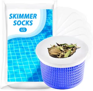 KGC 20 Pack Pool Skimmer Socks, Ultra Fine Mesh Pool Filter Socks for Skimmer Basket, Reusable Scum Sock Saver for Inground and Above Ground Pools, Traps Leaves, Pine Needles & Dog Hair