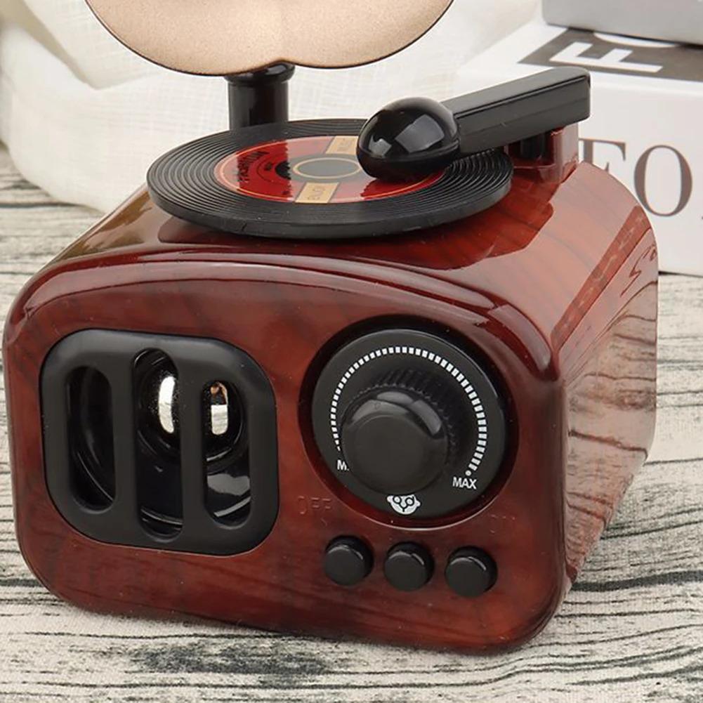 Retro Gramophone Music Box Home Desktop Decoration Miniature Phonograph Shape Music Box for Birthday Valentines Day Anniversary