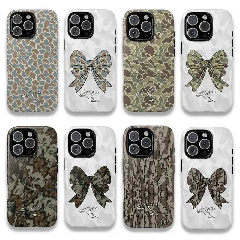 Camouflage Duck Hunting Patterns Two-In-One Phone Case Durable, Shock Absorbing for iPhone17 16, 15, 14, 13, 12 11 Plus, Pro, Max, and Samsung S26-22 Perfect Birthday Gift for Friends